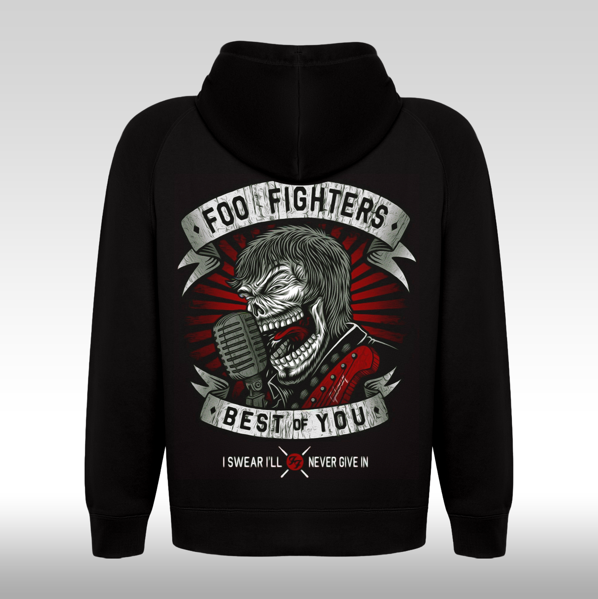 Hanorac Negru personalizat spate rock "Foo Fighters" streetwear
