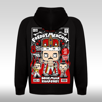 Hanorac Negru personalizat spate urban "Freddy Mercury" streetwear
