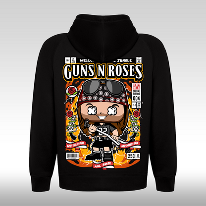 Hanorac Negru personalizat spate rock "Guns 'N Roses" streetwear
