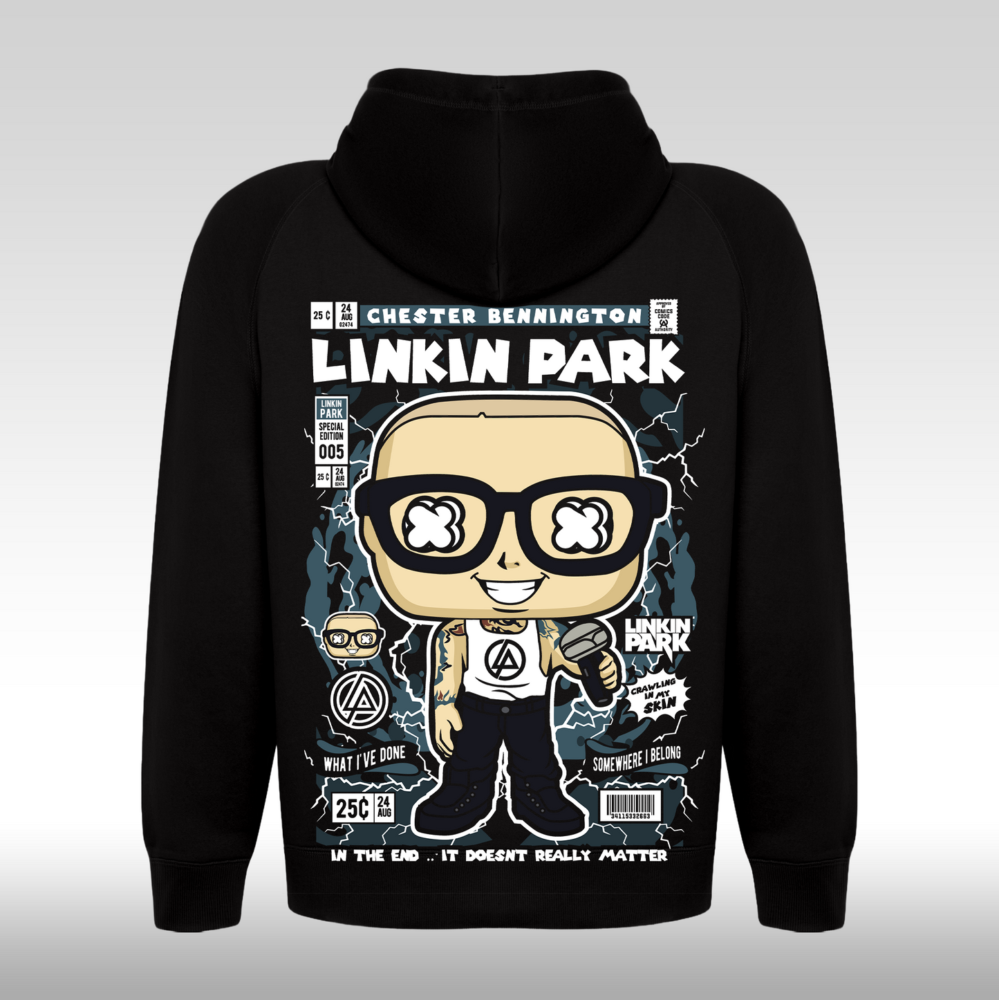 Hanorac Negru personalizat spate rock "Linkin Park" streetwear
