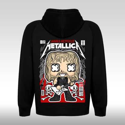 Hanorac Negru personalizat spate rock "Metallica" streetwear
