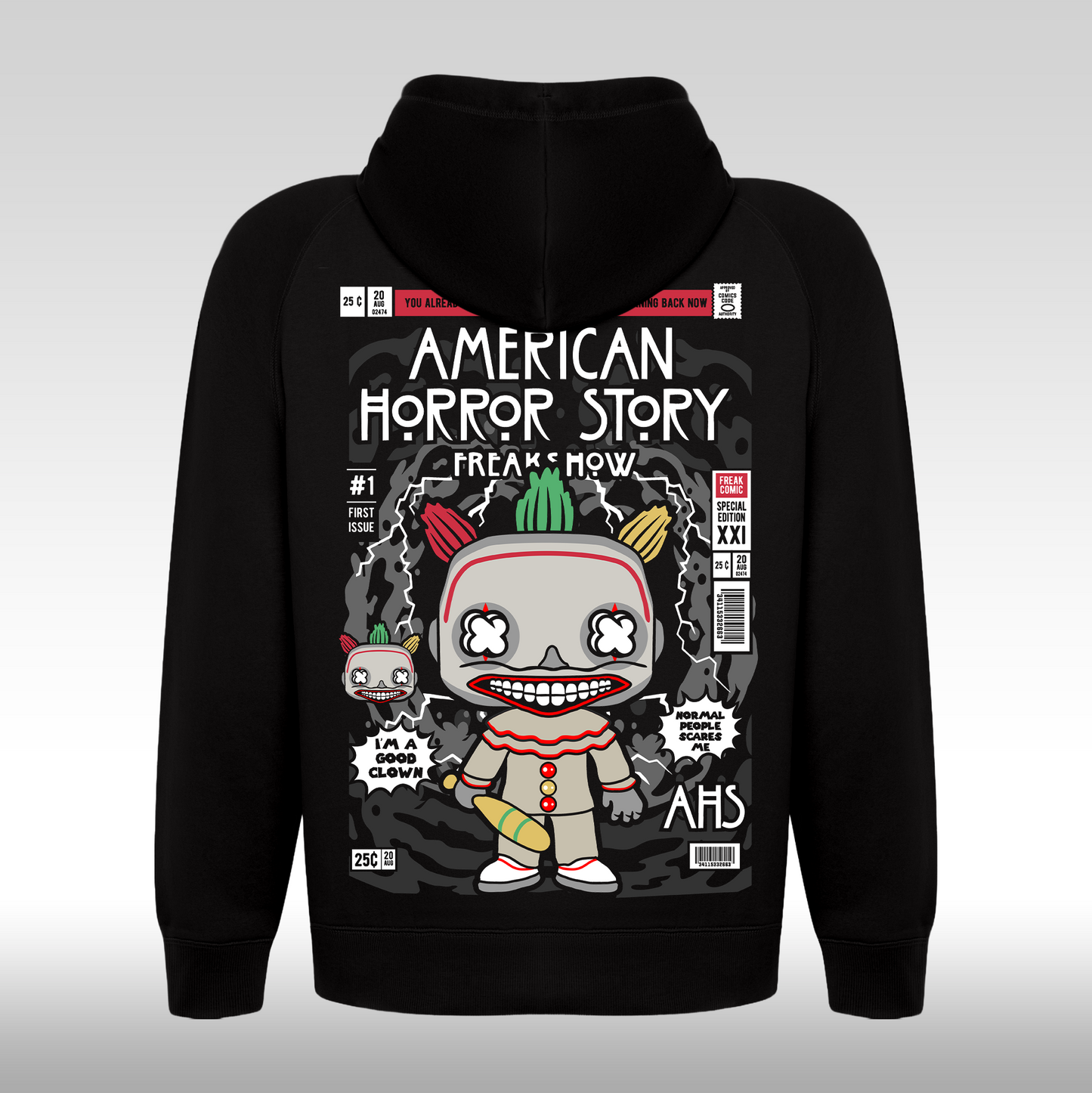 Hanorac Negru personalizat spate urban "American Horror Story" streetwear
