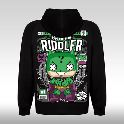 Hanorac Negru personalizat spate  urban "Batman Riddler" streetwear
