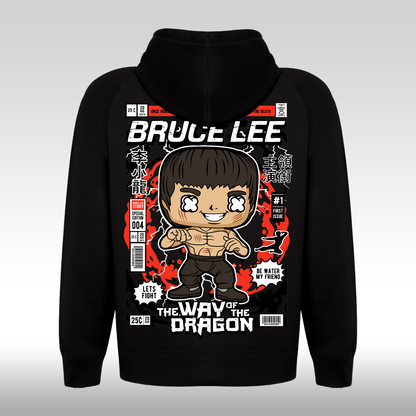Hanorac Negru personalizat spate  urban "Bruce Lee" streetwear

