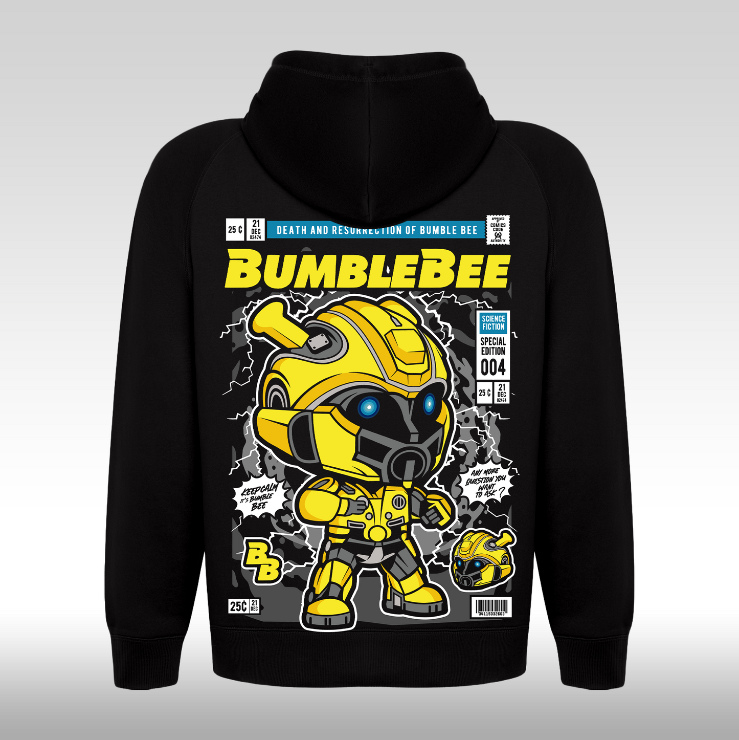 Hanorac Negru personalizat spate urban "BumbleBee" streetwear

