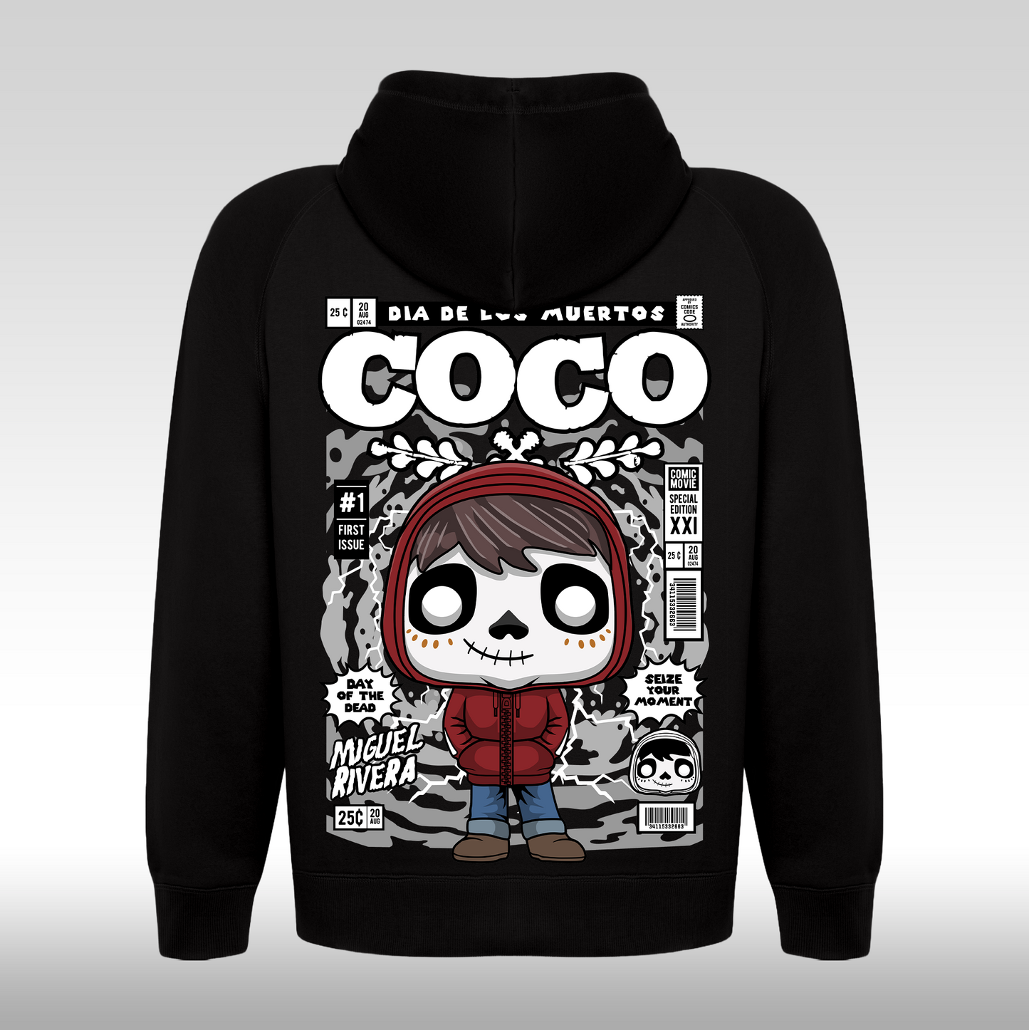 Hanorac Negru personalizat spate urban "Coco" streetwear
