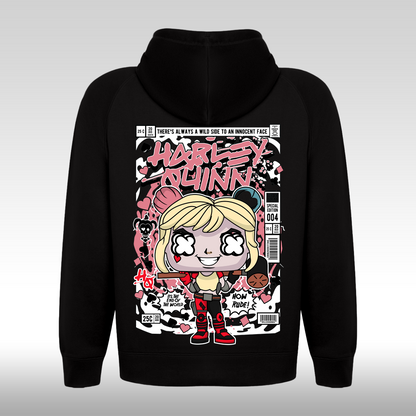 Hanorac Negru personalizat spate urban "Harley Quinn" streetwear
