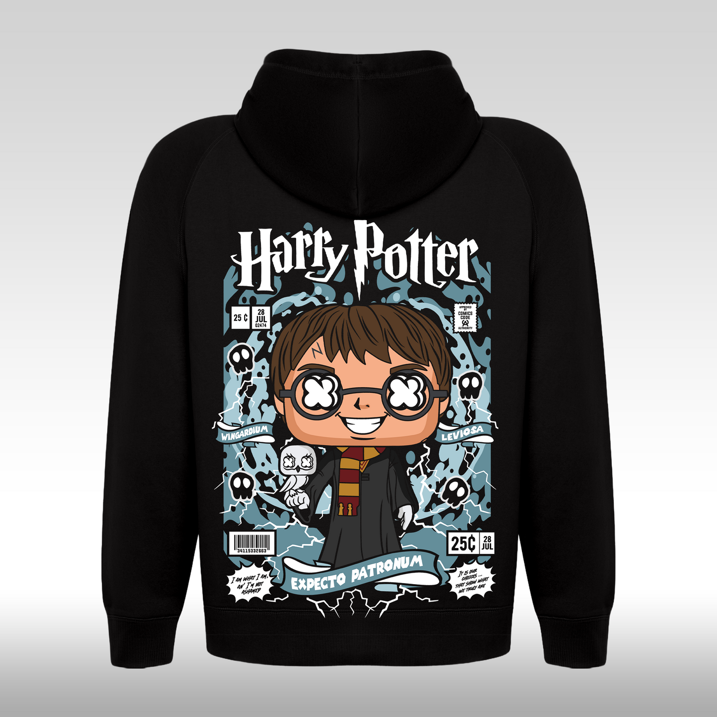 Hanorac Negru personalizat spate urban "Harry Potter" streetwear
