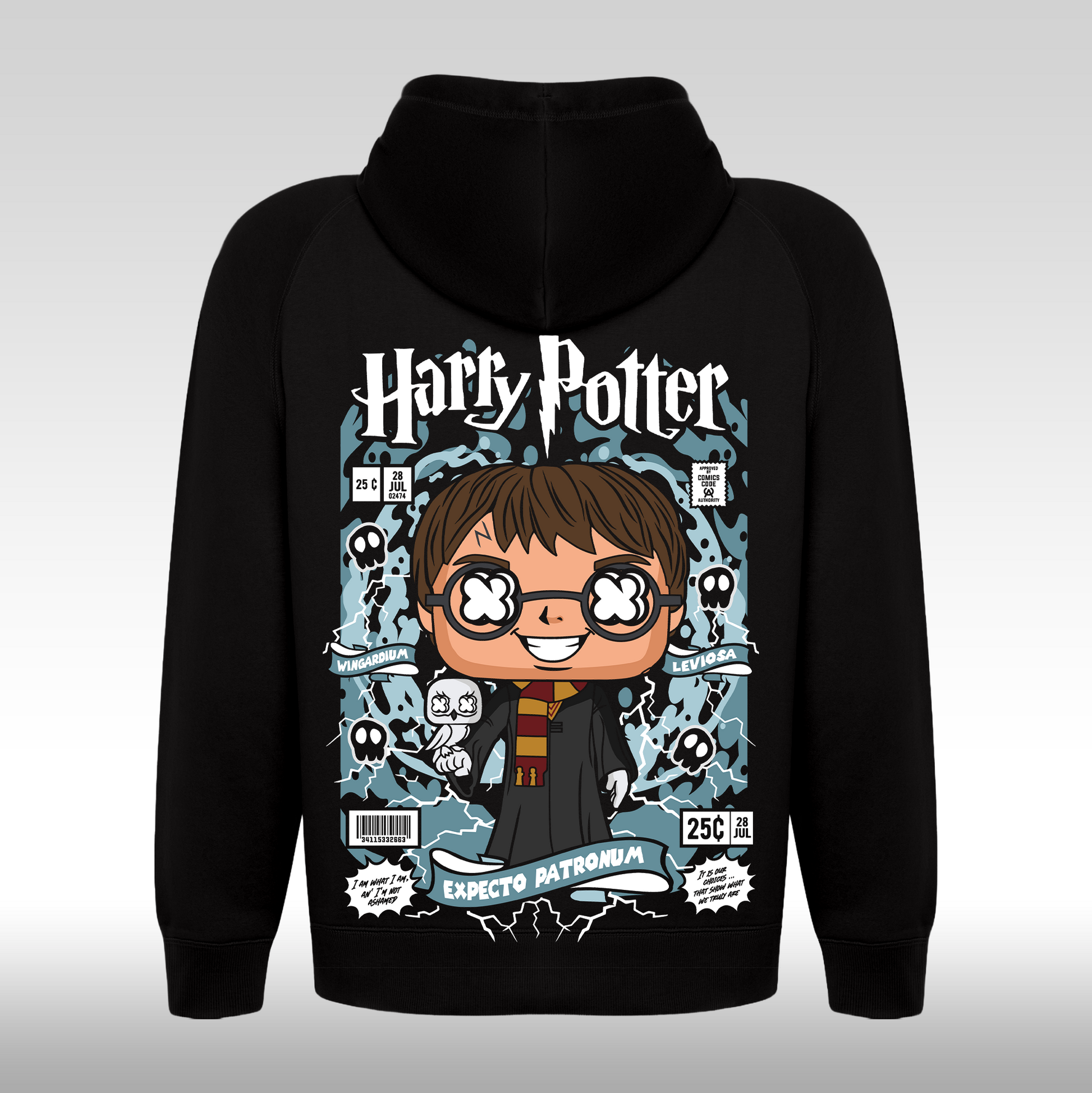 Hanorac Negru personalizat spate urban "Harry Potter" streetwear
