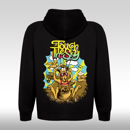 Hanorac Negru personalizat spate urban "touch The Sky" streetwear
