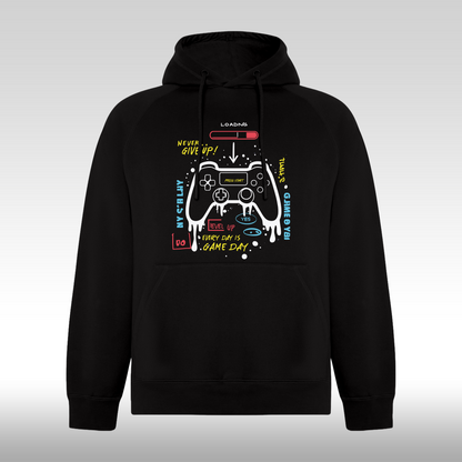 Hanorac Negru personalizat urban "Every Day Is Gaming Day" streetwear
