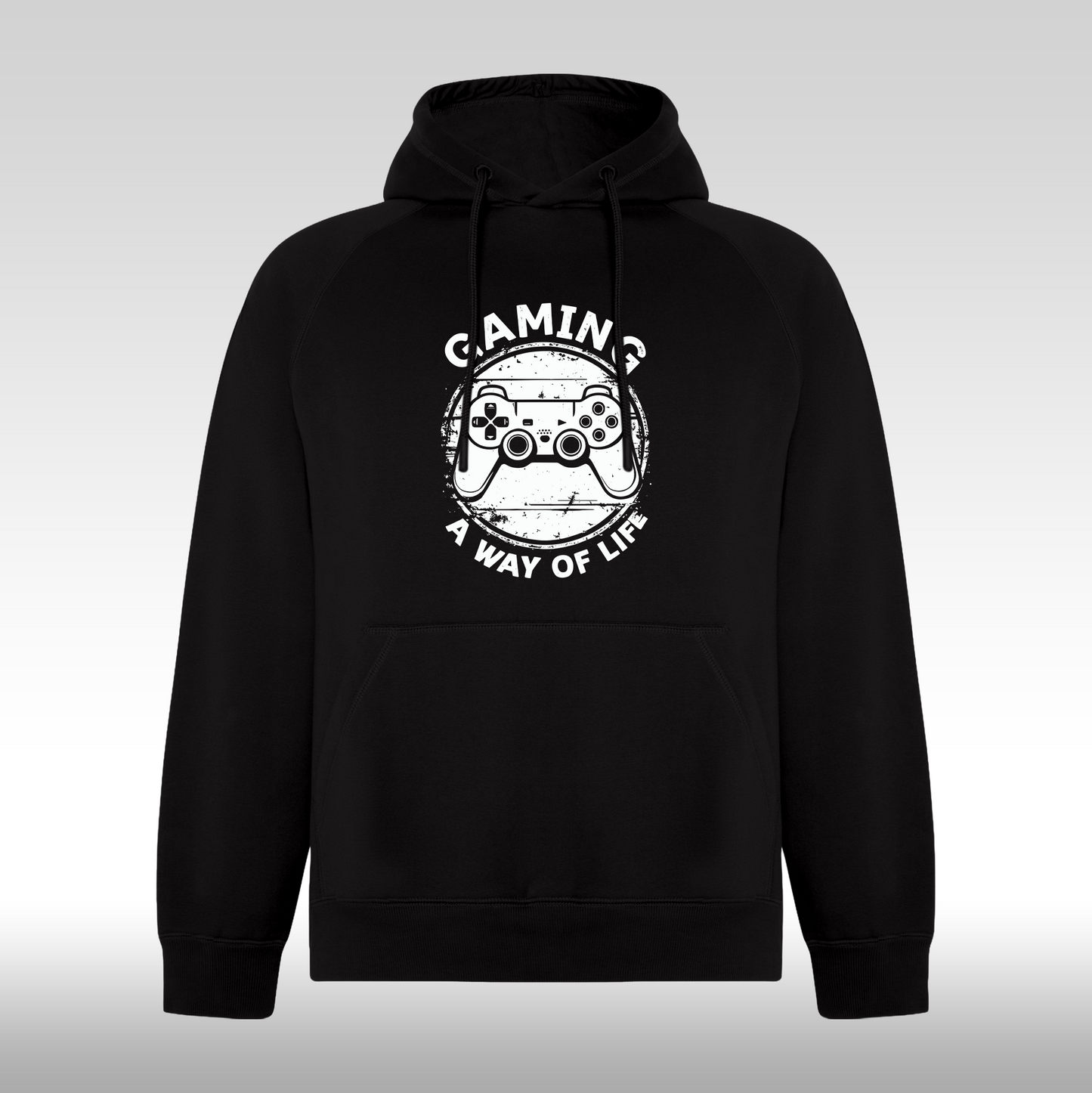 Hanorac Negru personalizat urban "Gaming A Way Of Life" streetwear
