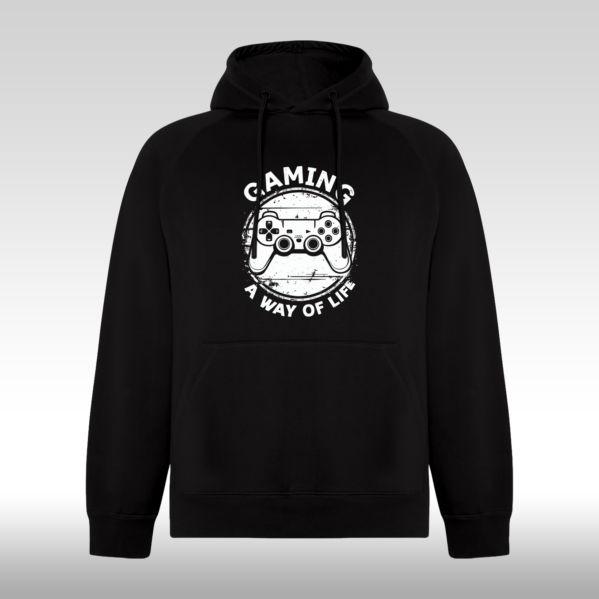 Hanorac Negru personalizat urban "Gaming A Way Of Life" streetwear
