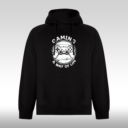 Hanorac Negru personalizat urban "Gaming A Way Of Life" streetwear
