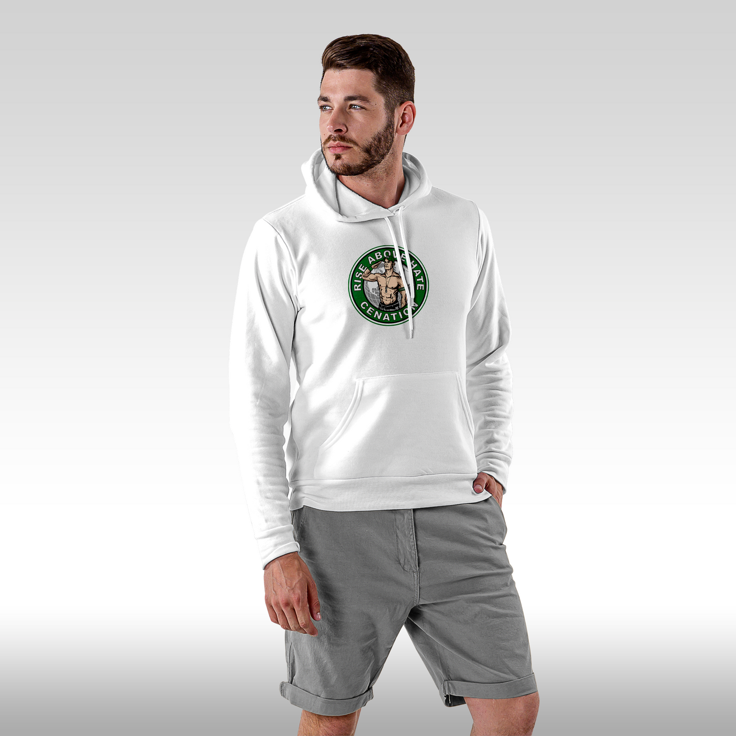 Hanorac alb personalizat Fata barbat urban "John Cena" streetwear
