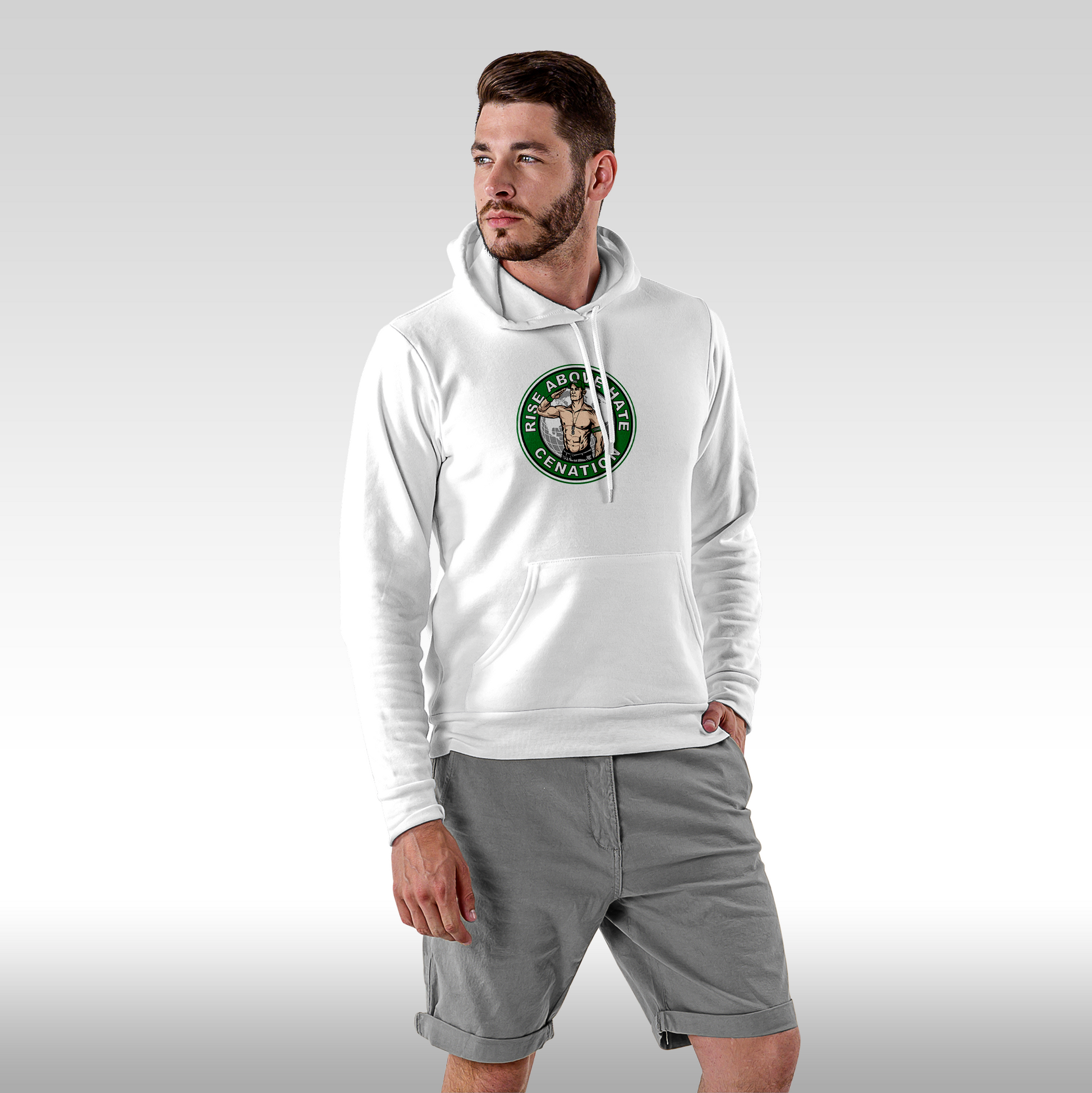 Hanorac alb personalizat Fata barbat urban "John Cena" streetwear
