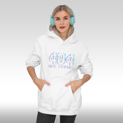 Hanorac alb personalizat Fata Dama gaming "404 Not Found" streetwear
