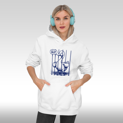 Hanorac alb personalizat Fata Dama mesaj "Got Too Silly" streetwear
