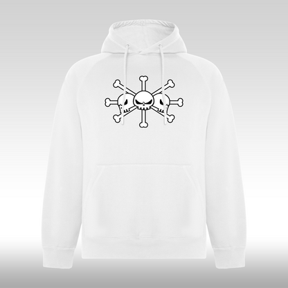Hanorac alb personalizat anime "Blackbeard" streetwear
