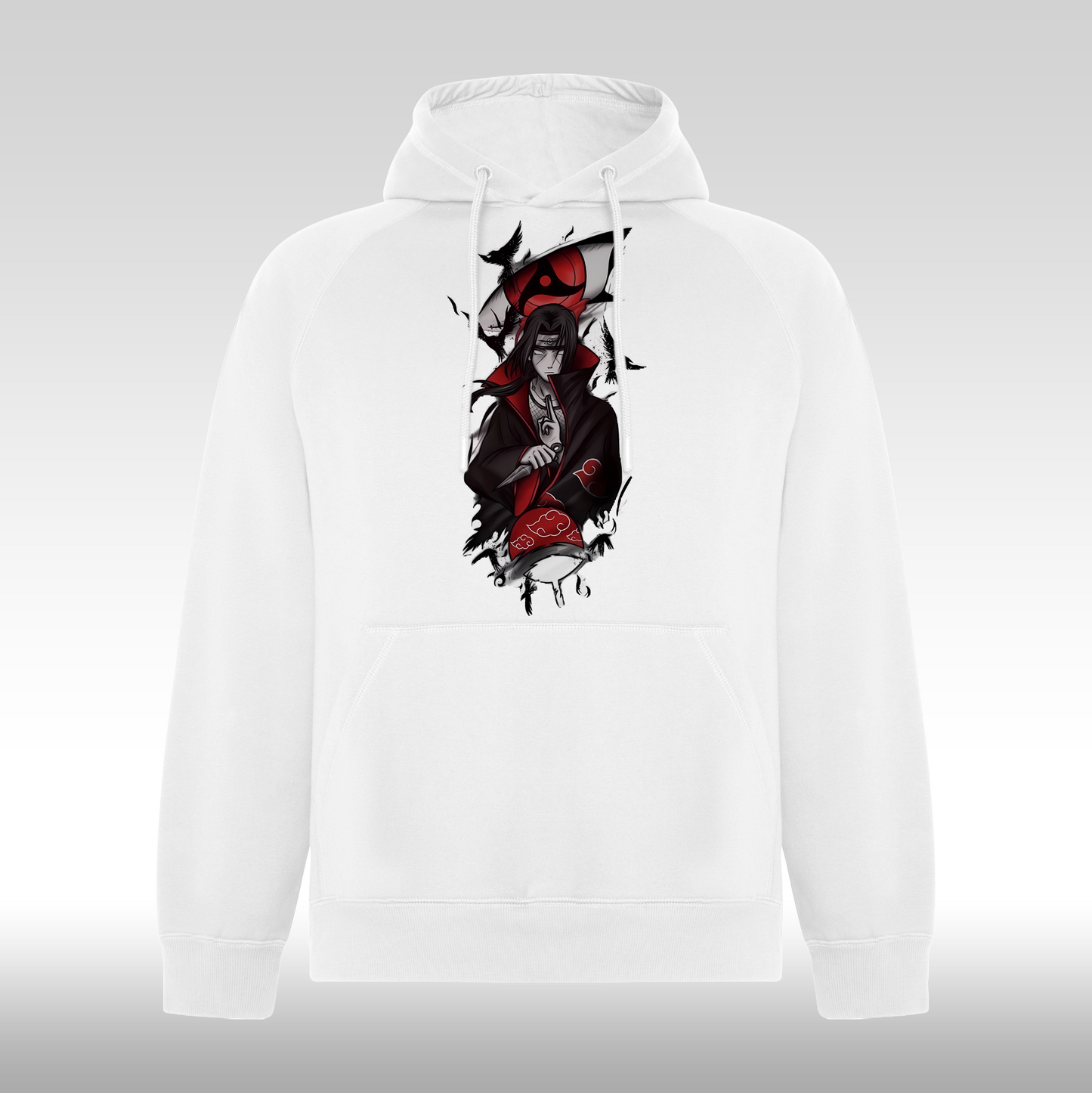 Hanorac alb personalizat anime "Sasuke White" streetwear
