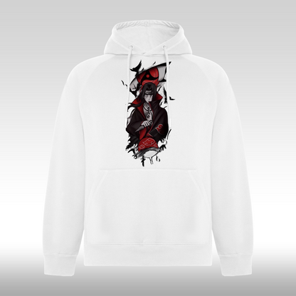 Hanorac alb personalizat anime "Sasuke White" streetwear
