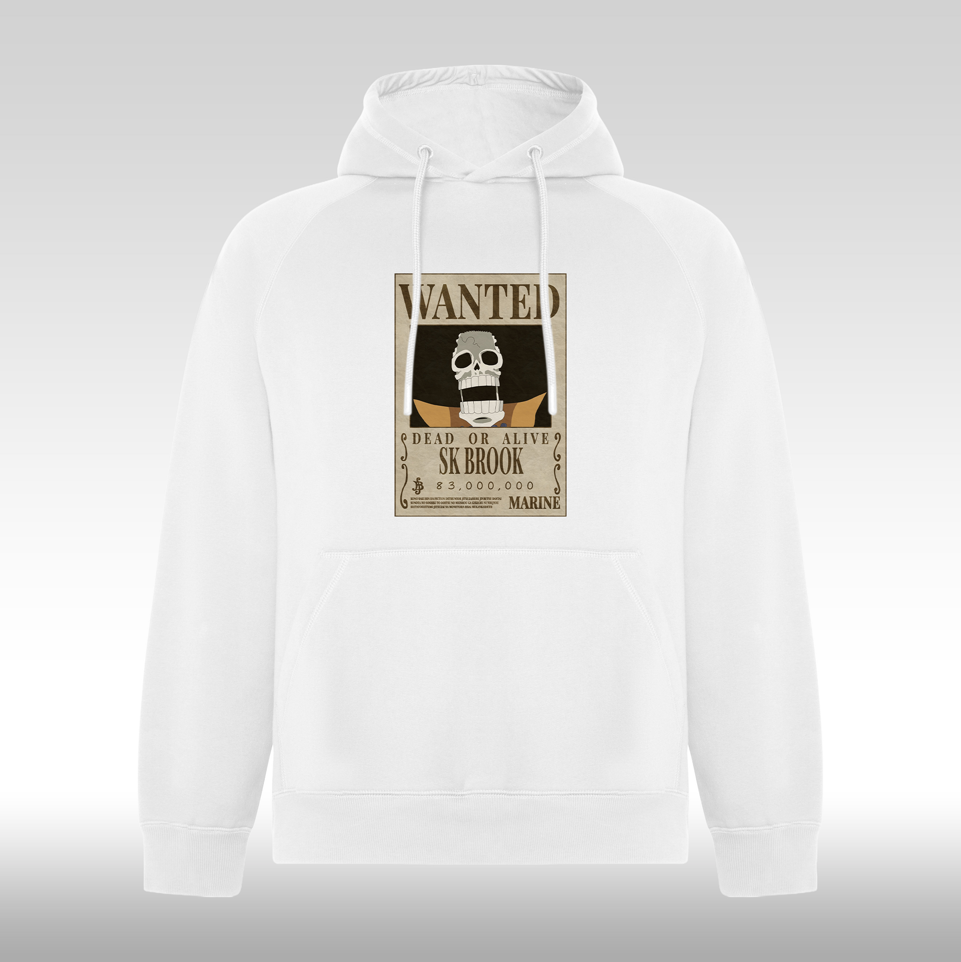 Hanorac alb personalizat anime "WANTED : SK Brook" streetwear
