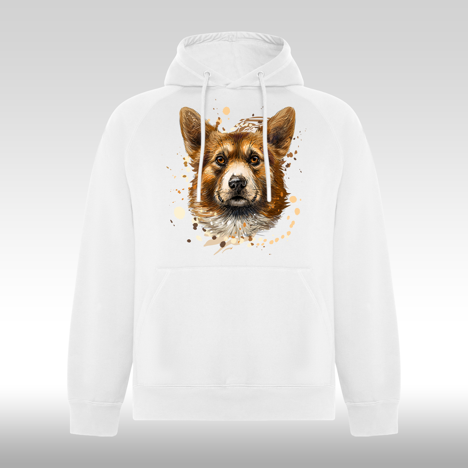 Hanorac alb personalizat Fata Dama catel "Puppy Art" streetwear

