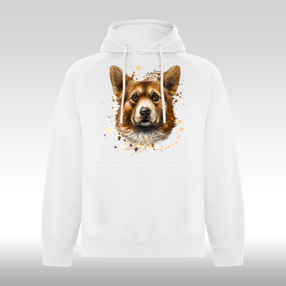 Hanorac alb personalizat Fata Dama catel "Puppy Art" streetwear
