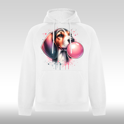 Hanorac alb personalizat Fata Dama catel beagle "Puppy Pop" streetwear
