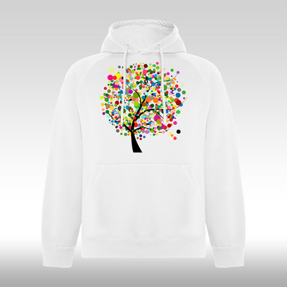 Hanorac alb personalizat Fata Dama copac "Dot Tree" streetwear
