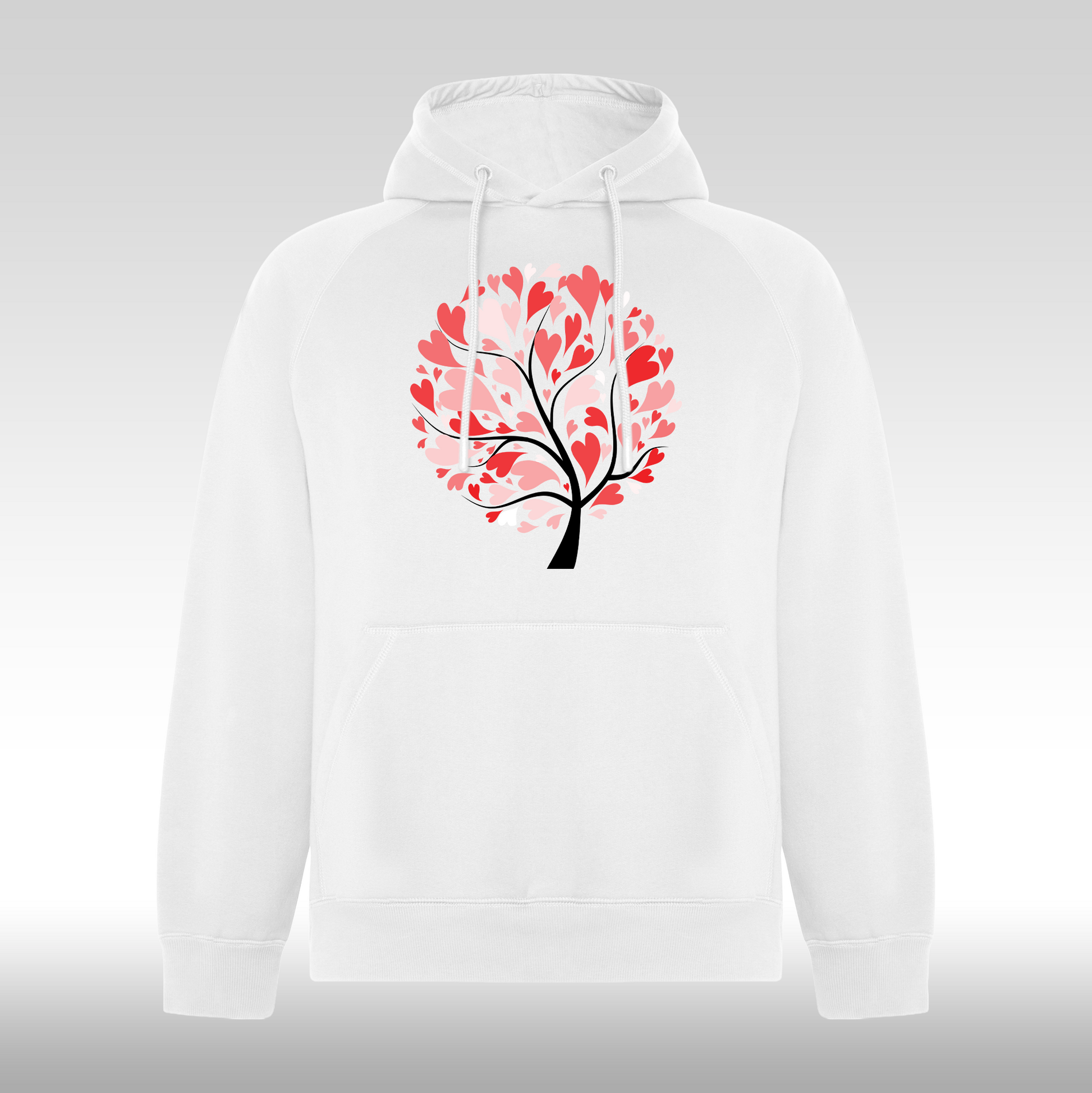 Hanorac alb personalizat Dama copac "Love Tree" streetwear
