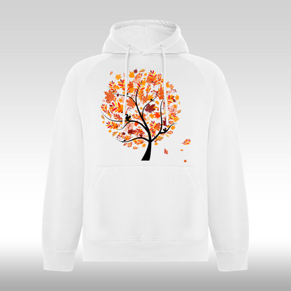 Hanorac alb personalizat Dama copac toamna "Autumn Tree" streetwear
