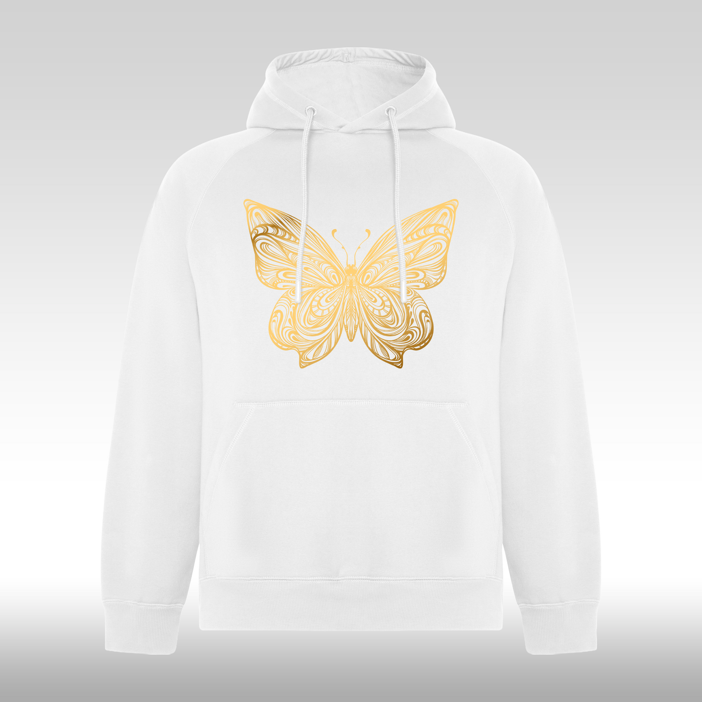 Hanorac alb personalizat Fata Dama fluture "Golden Butterfly" streetwear
