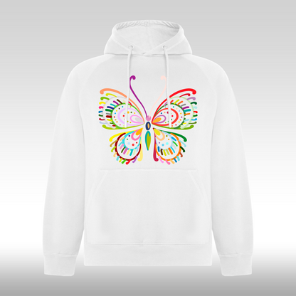 Hanorac alb personalizat Fata Dama fluture "Spectrum Butterfly" streetwear

