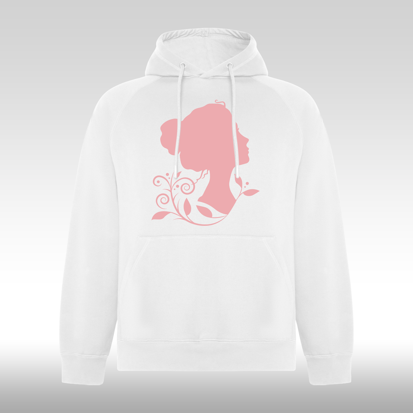 Hanorac alb personalizat Fata Dama portret "Inner Bloom" streetwear
