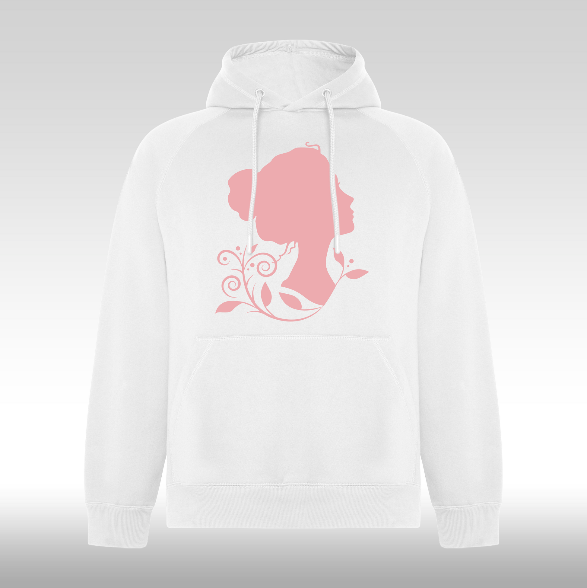 Hanorac alb personalizat Fata Dama portret "Inner Bloom" streetwear
