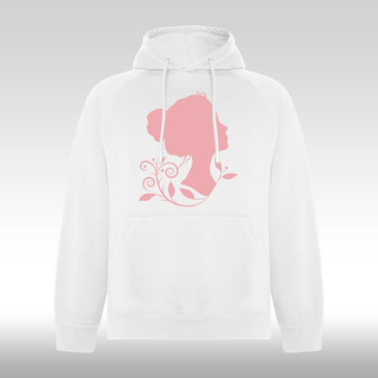 Hanorac alb personalizat Fata Dama portret "Inner Bloom" streetwear
