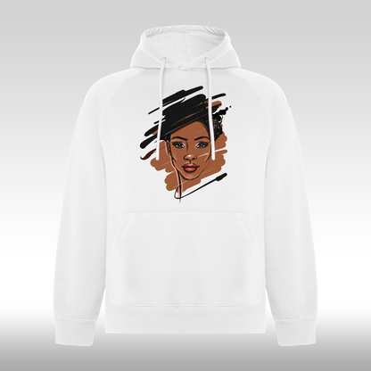 Hanorac alb personalizat Dama portret "Shadow Queen" streetwear
