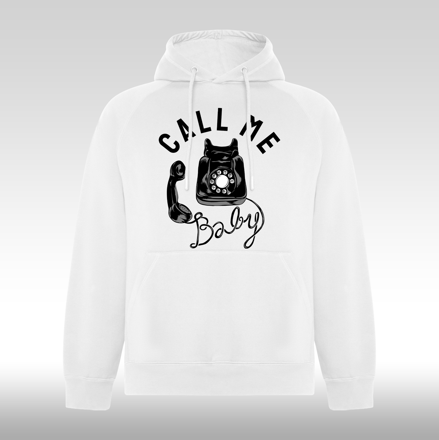 Hanorac alb personalizat Fata Dama urban "Call Me Baby" streetwear
