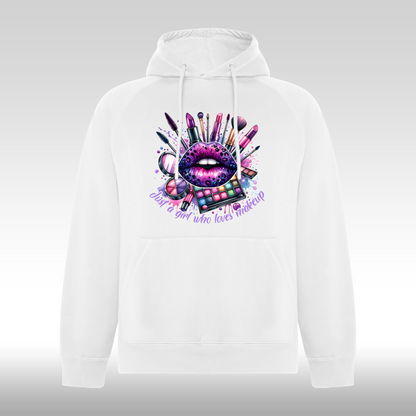 Hanorac alb personalizat Fata Dama urban "Lucy" streetwearJust A Girl Who Loves Make-up