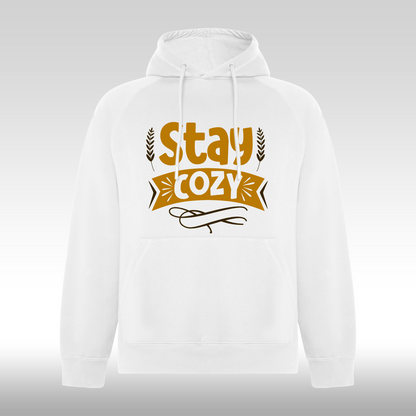Hanorac alb personalizat Fata Dama urban "Stay Cozy" streetwear
