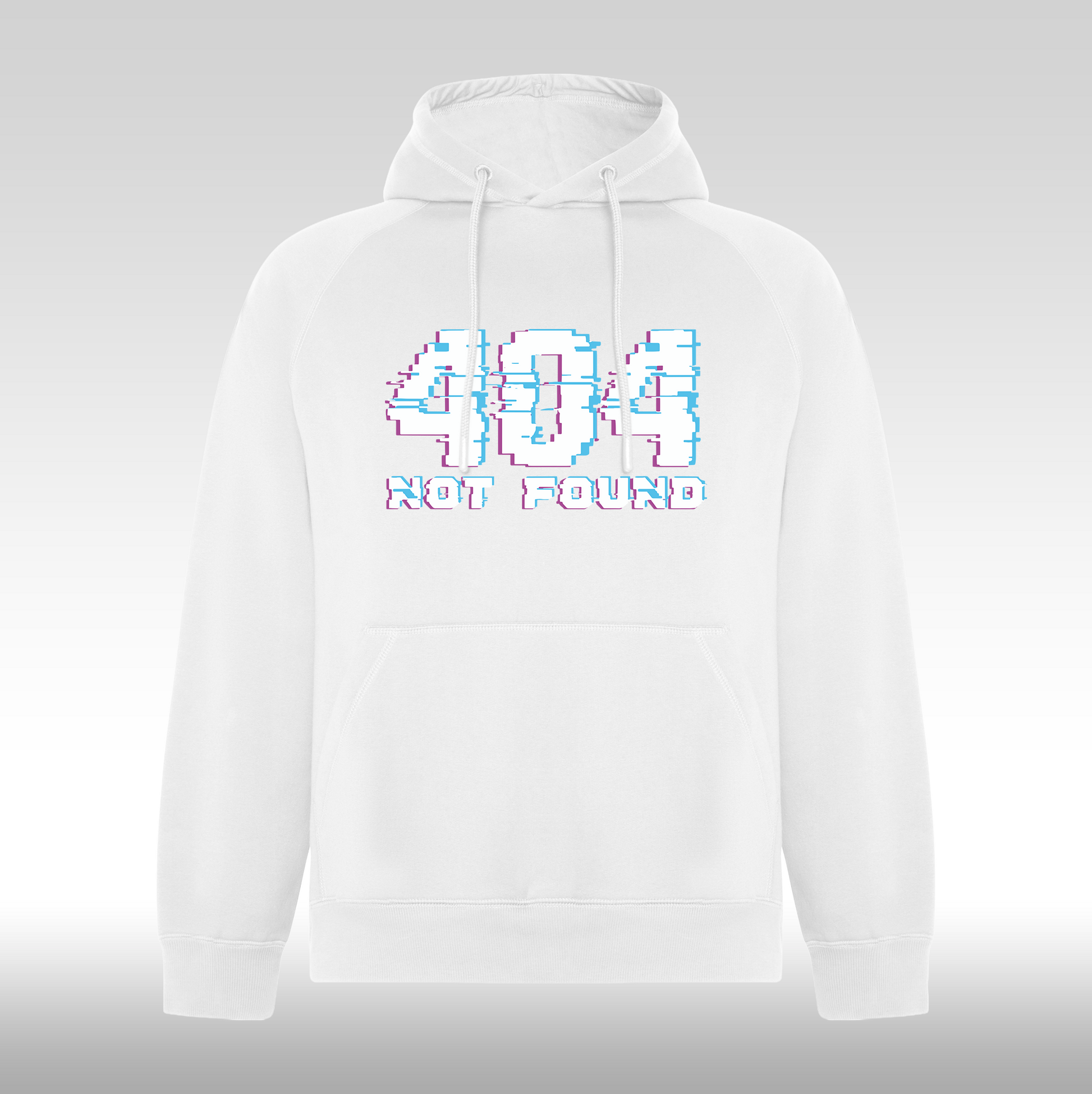 Hanorac alb personalizat gaming "404 Not Found" streetwear
