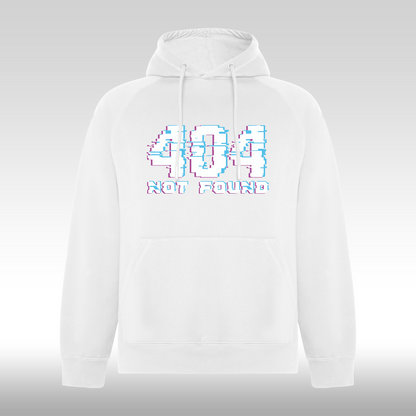 Hanorac alb personalizat gaming "404 Not Found" streetwear
