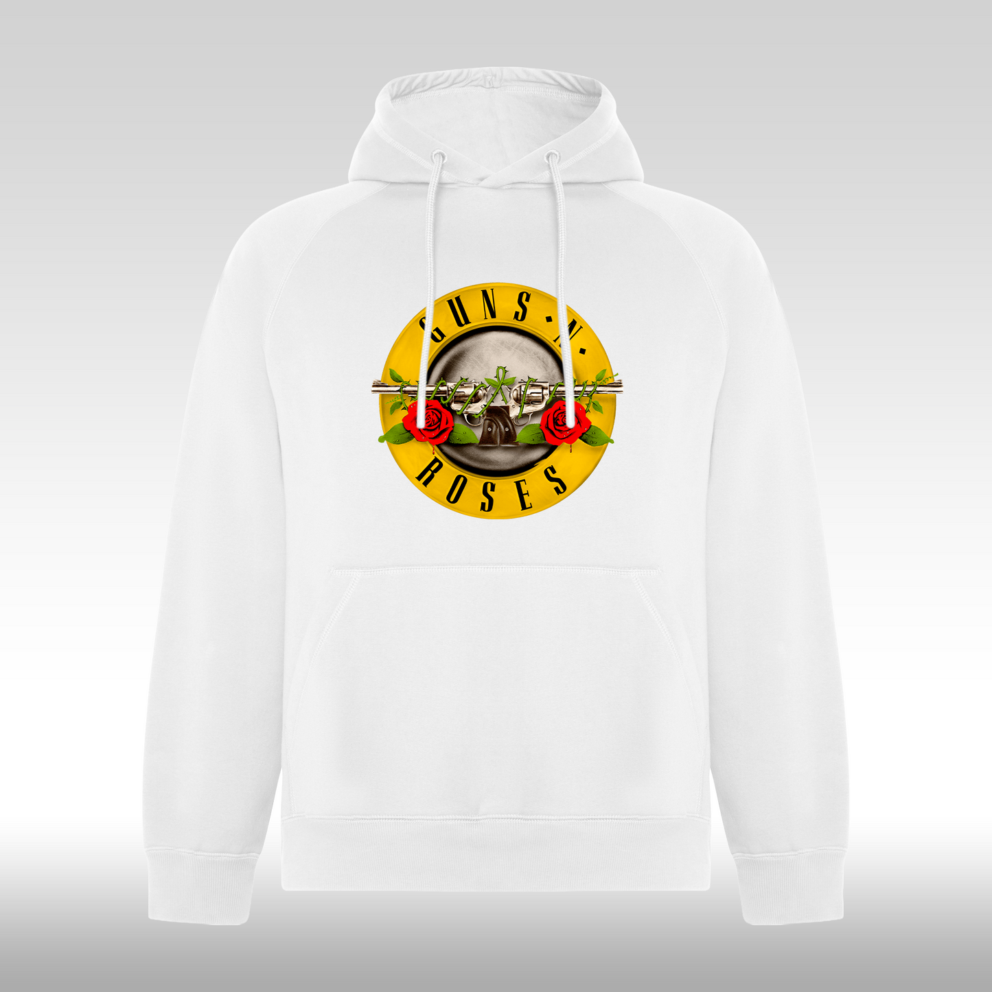 Hanorac alb personalizat rock "Guns N Roses Logo" streetwear
