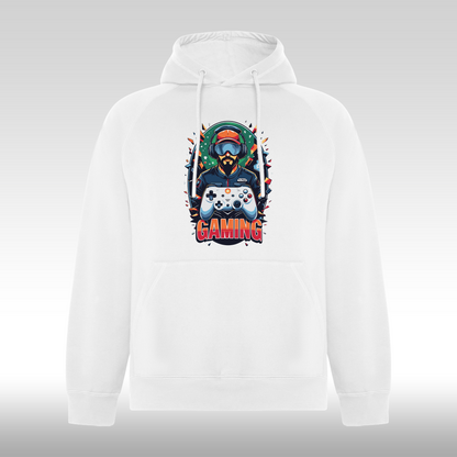 Hanorac alb personalizat urban "Gaming Pro" streetwear
