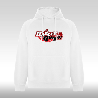 Hanorac alb personalizat urban "Harley Quinn" streetwear
