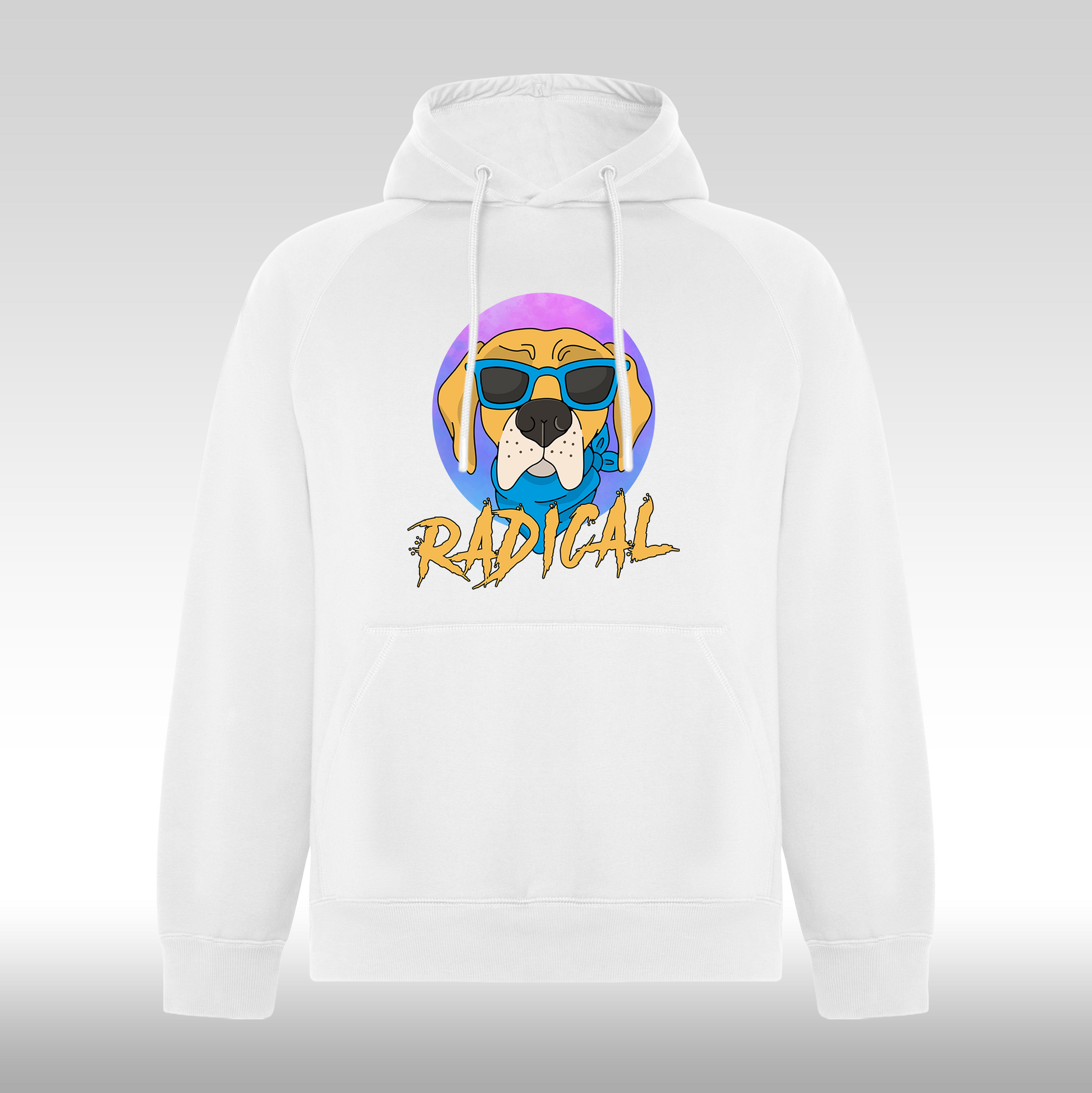 Hanorac alb personalizat urban caine "Radical" streetwear
