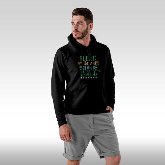 Hanorac negru personalizat Fata barbat mesaj "Fueled By The Tears Of My Students" streetwear
