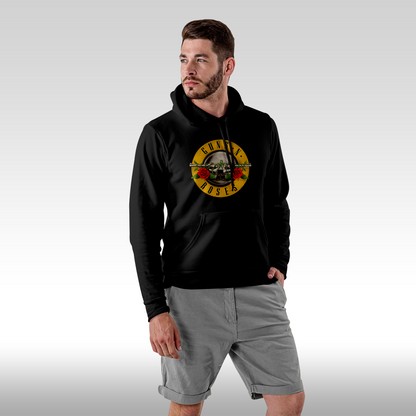 Hanorac negru personalizat Fata barbat rock "Guns N Roses Logo" streetwear
