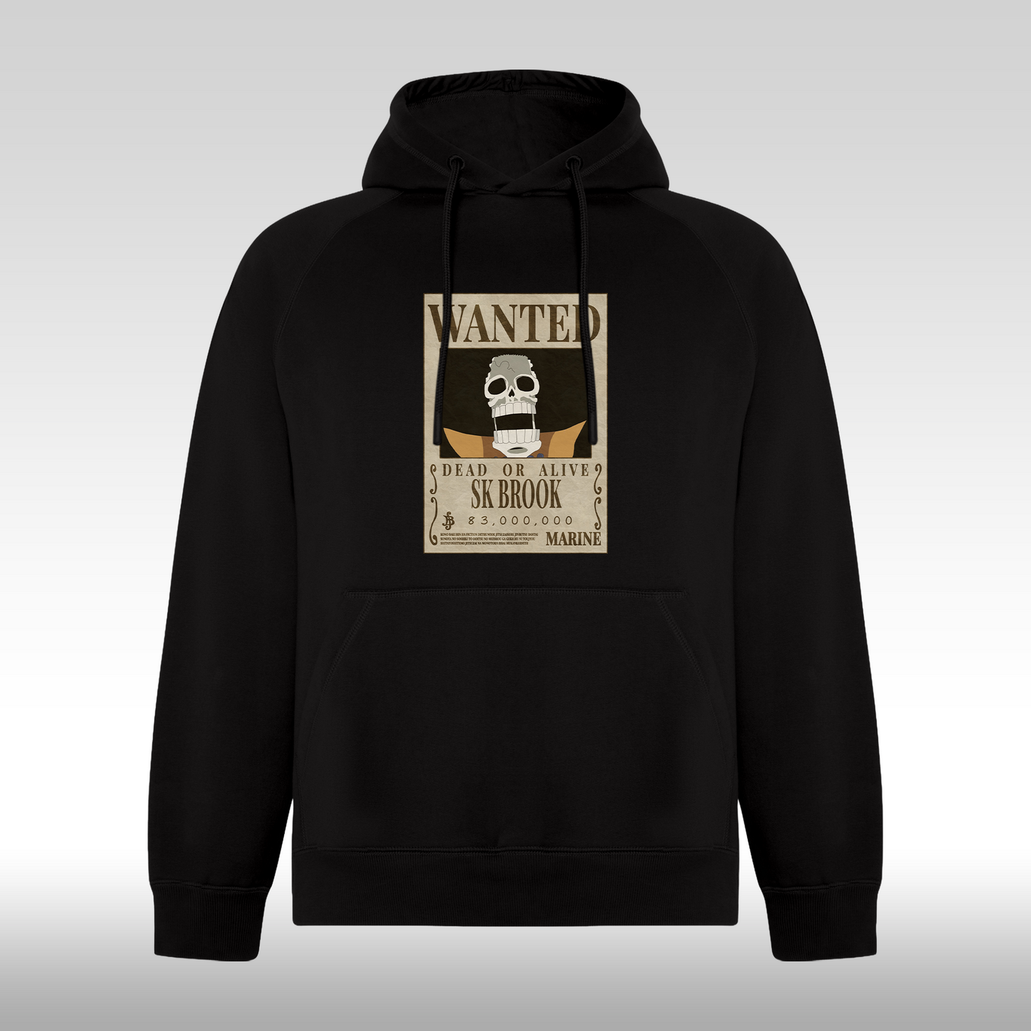 Hanorac negru personalizat anime "WANTED : SK Brook" streetwear
